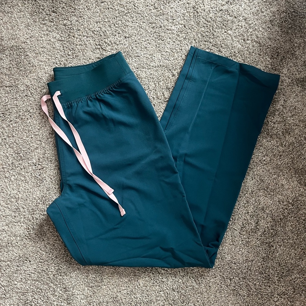 Figs Caribbean blue high waisted Livingston bottoms